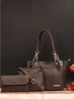 Bagsy Malone Women Solid PU Shopper Handheld Bag with Applique