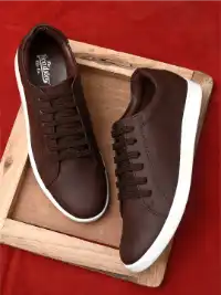 Roadster Men Brown Textured PU Sneakers