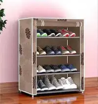 4 sleeves print PVC pipe shoe rack