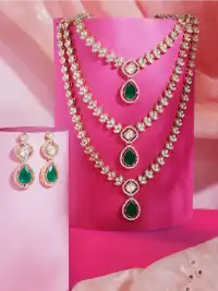 Zaveri Pearls Gold-Plated Austrian Diamond Stone