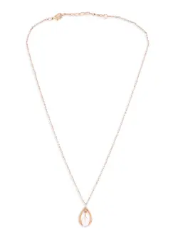 ZAVERI PEARLS Gold Tone Contemporary Minimal Pearl Drop Pendant Chain For Women
