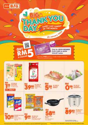 BiG Thank You Day: Payday Deals & Free E-Vouchers! In AEON BiG Kuala Lumpur,Labuan,Putrajaya,Johor,Kedah,Kelantan,Malacca,Negeri Sembilan,Pahang,Penang,Perak,Perlis,Sabah,Sarawak,Selangor,Terengganu