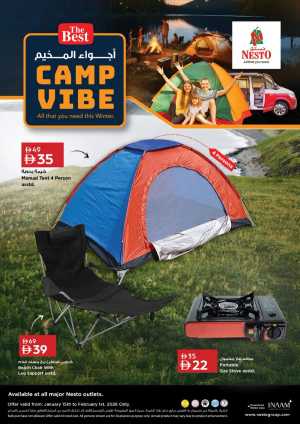 Winter Camping Deals on Tents & Outdoor Furniture In Nesto Hypermarket Dubai,Abu Dhabi,Sharjah / Ajman,Al Ain,Fujairah,Ras al Khaimah,Umm al Quwain