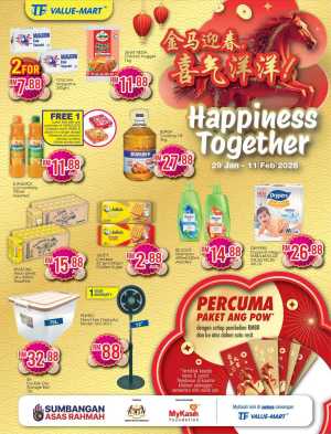 CNY Festive Sale: Food & Household Offers In TF Value Mart Kuala Lumpur,Labuan,Putrajaya,Johor,Kedah,Kelantan,Malacca,Negeri Sembilan,Pahang,Penang,Perak,Perlis,Sabah,Sarawak,Selangor,Terengganu