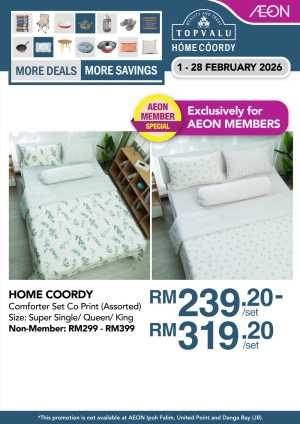 Exclusive Comforter Set Sale In Aeon Kuala Lumpur,Labuan,Putrajaya,Johor,Kedah,Kelantan,Malacca,Negeri Sembilan,Pahang,Penang,Perak,Perlis,Sabah,Sarawak,Selangor,Terengganu
