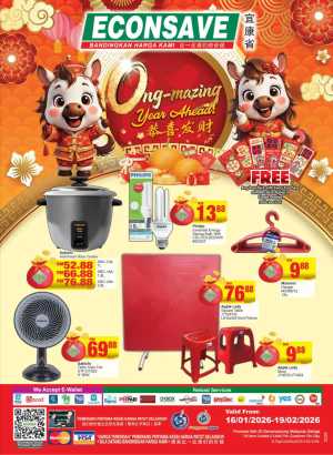 Ong-Mazing Chinese New Year Home Essentials Sale In Econsave Kuala Lumpur,Labuan,Putrajaya,Johor,Kedah,Kelantan,Malacca,Negeri Sembilan,Pahang,Penang,Perak,Perlis,Selangor,Terengganu