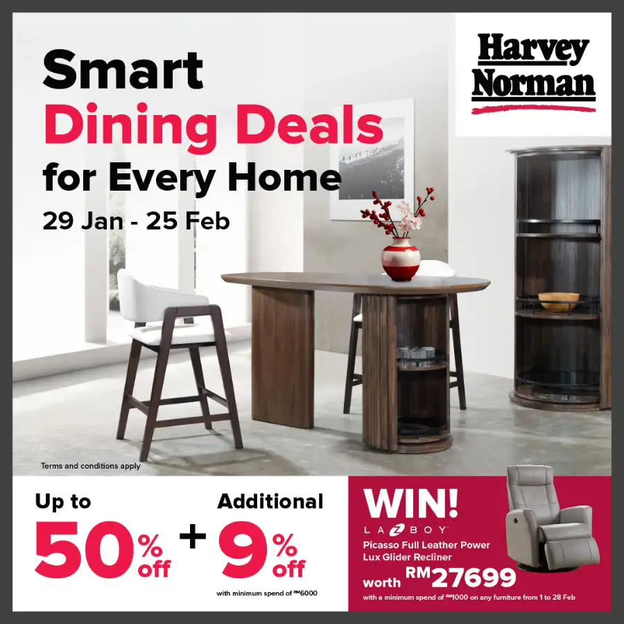 Up to 50% + 9% Off Smart Dining Furniture