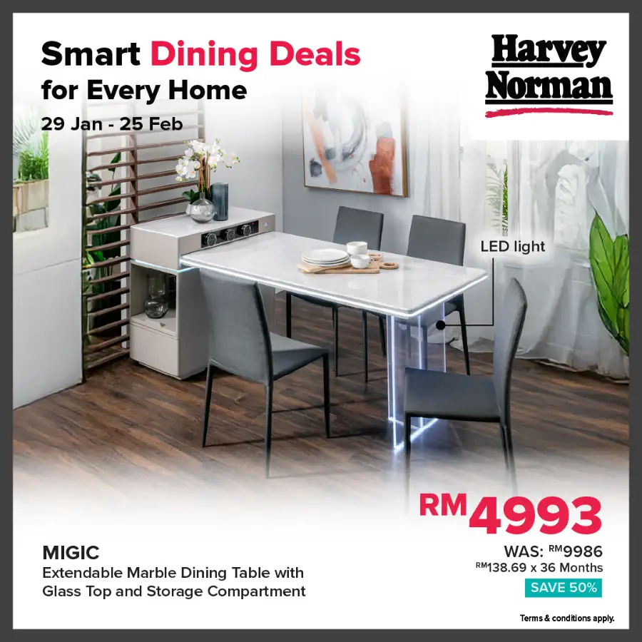 Up to 50% + 9% Off Smart Dining Furniture