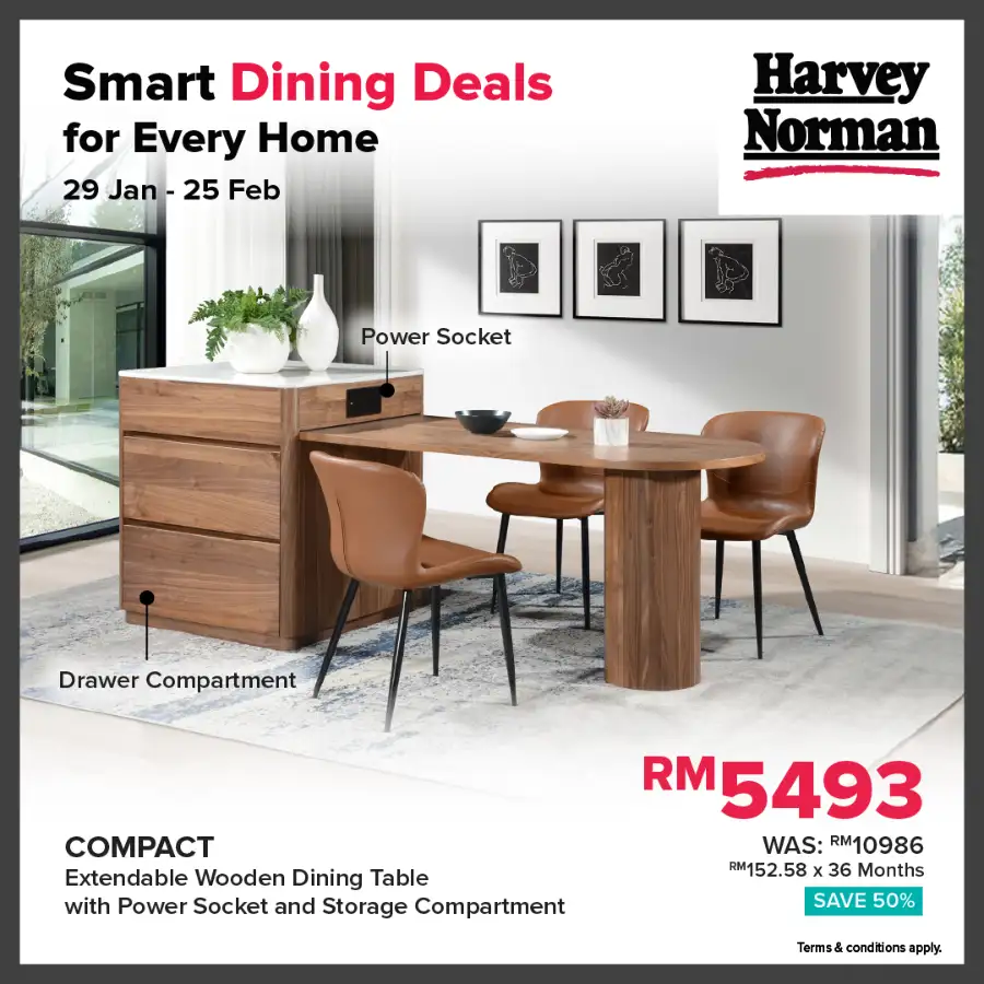 Up to 50% + 9% Off Smart Dining Furniture