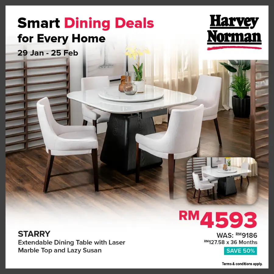 Up to 50% + 9% Off Smart Dining Furniture