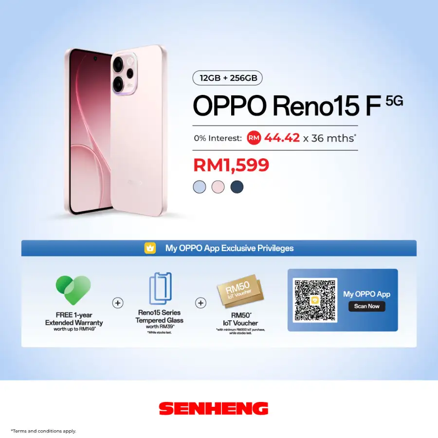 Get the OPPO Reno15 Pro 5G with Free Gifts worth RM885