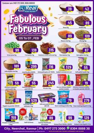 Fabulous February Super Deals In Real Hyper Market Kannur