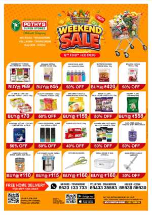Weekend Sale: Flash Grocery Deals! In Pothys Superstores Trivandrum