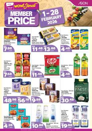 Monthly Promo: Member Specials & Grocery Deals Feb 2026 In Aeon Kuala Lumpur,Labuan,Putrajaya,Johor,Kedah,Kelantan,Malacca,Negeri Sembilan,Pahang,Penang,Perak,Perlis,Sabah,Sarawak,Selangor,Terengganu