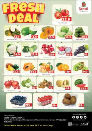 Fresh Vegetable & Fruit Offers In Nesto Hypermarket Malappuram,Palakkad