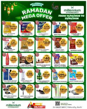 Ramadan Mega Offer: 50% OFF Groceries & Homeware In Millennium Hypermarket Ernakulam