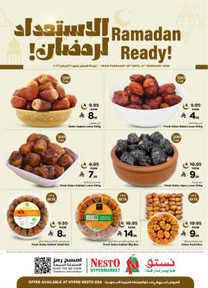 Ramadan fest In Nesto Hypermarket Riyadh,Dammam,Hail,Al Hasa,Jubail,Al Khobar,Buraidah,Al-Kharj,Ar Rass,Al Majmaah,Qaseem,Shaqraa