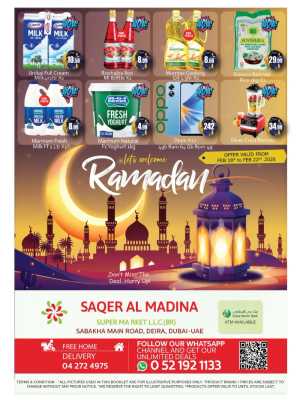 Ramadan Offers & Grocery Deals Feb 18-22 In Saqer Al Madina Dubai