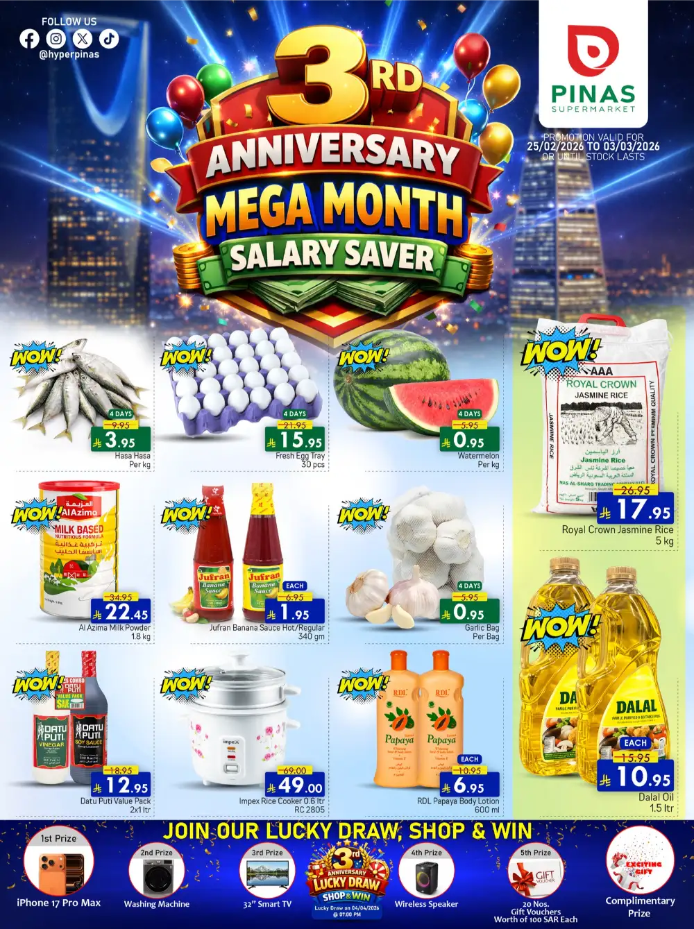 PINAS Supermarket Riyadh | 3rd Anniversary Mega Sale Deals