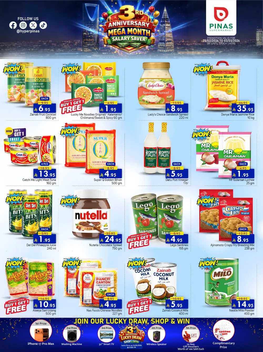 PINAS Supermarket Riyadh | 3rd Anniversary Mega Sale Deals