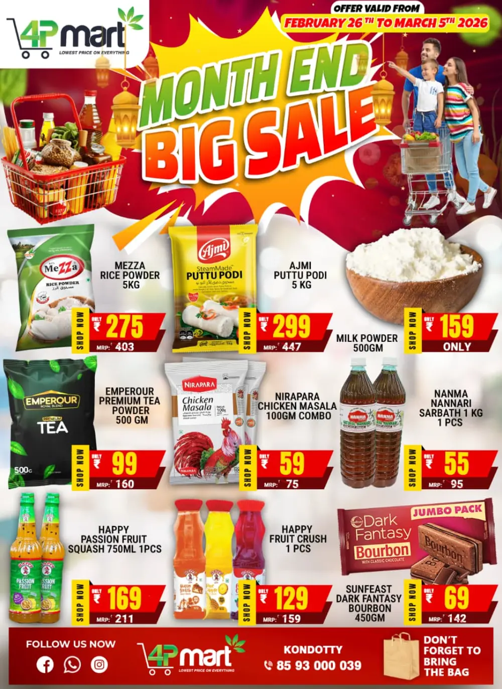 4P Mart Kondotty Month End Sale | Best Grocery Deals Feb 26 – Mar 5