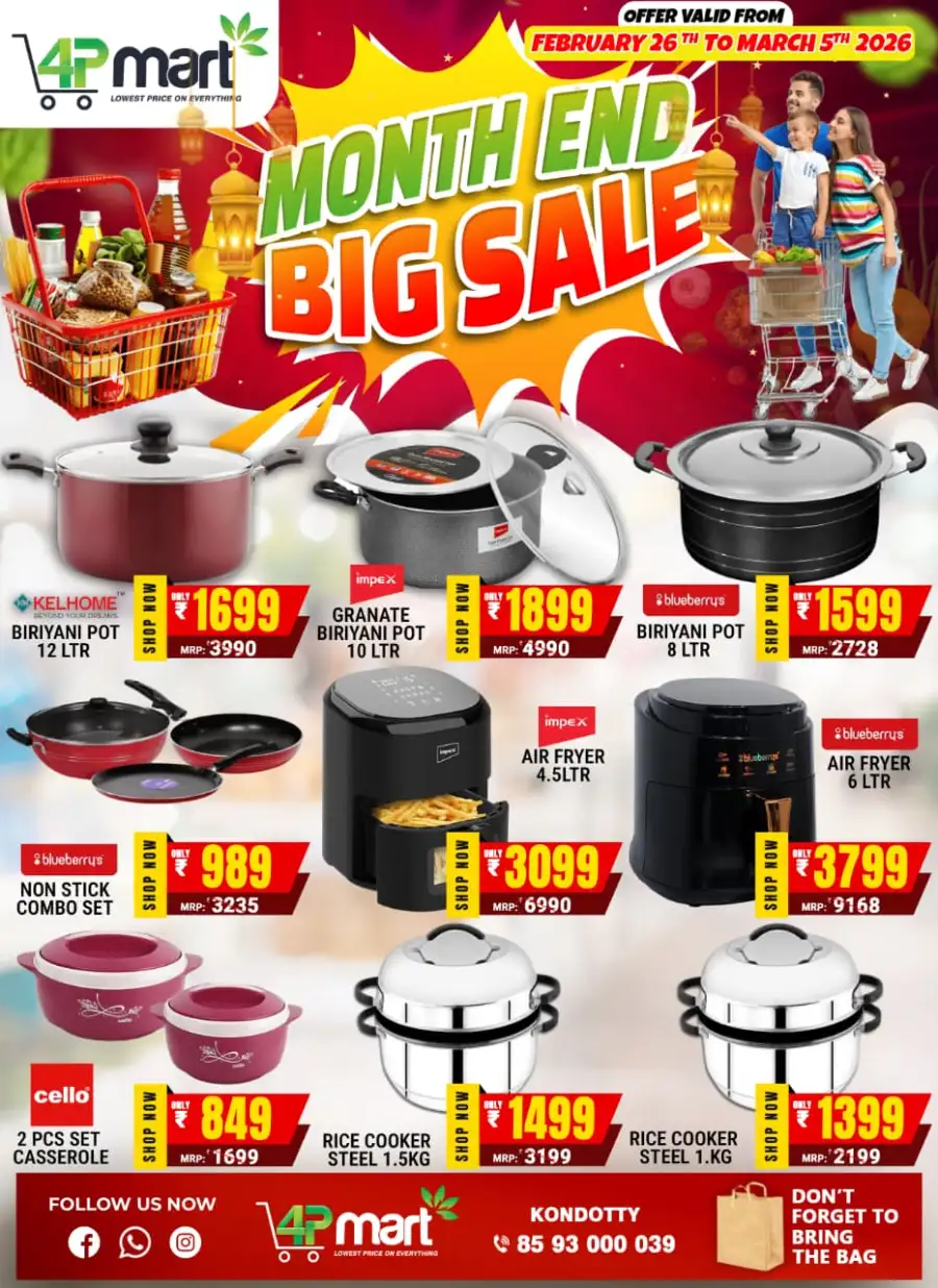 Month End Big Sale at Kondotty | Up to 70% Off Kitchen & Grocery