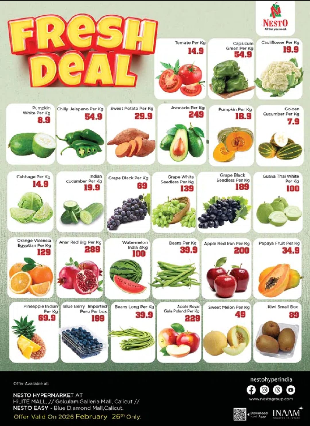Today's Fresh Vegetable & Fruit Offers