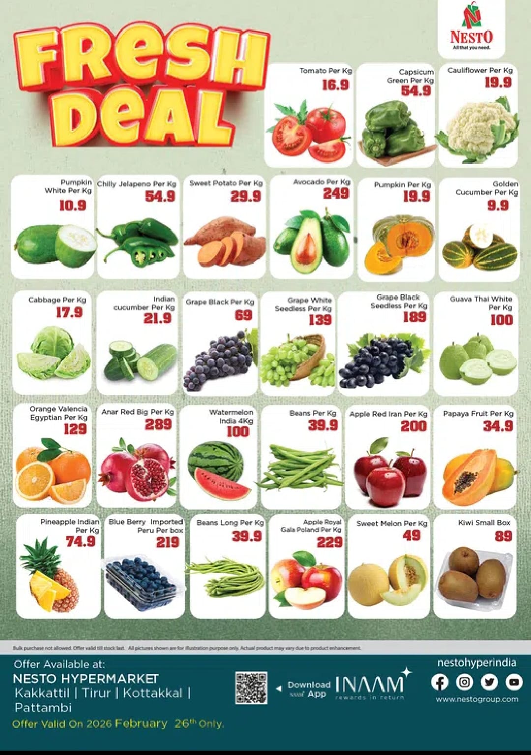 Today's Fresh Vegetable & Fruit Offers