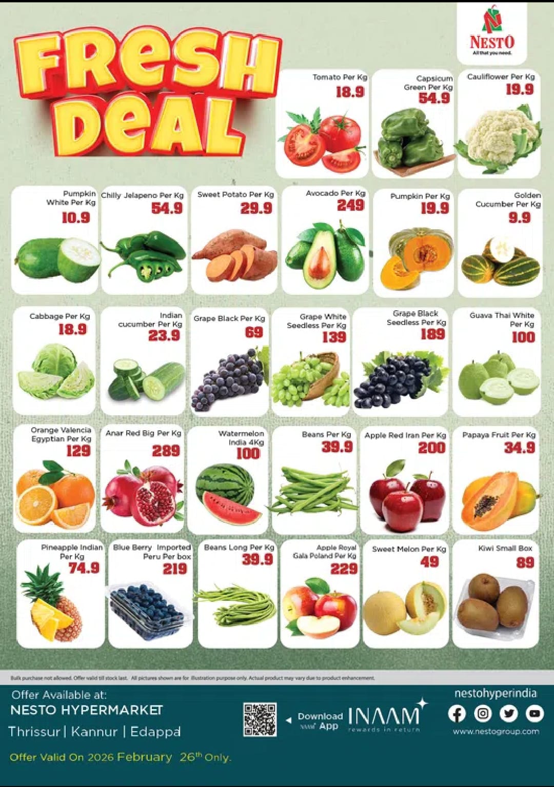 Today's Fresh Vegetable & Fruit Offers