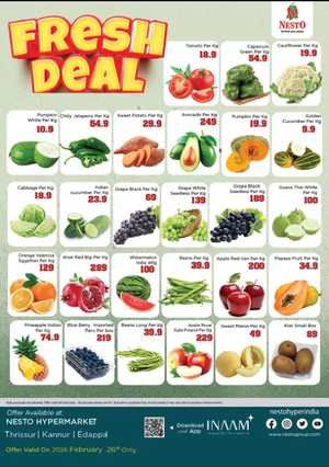 Today's Fresh Vegetable & Fruit Offers In Nesto Hypermarket Malappuram,Kannur,Thrissur