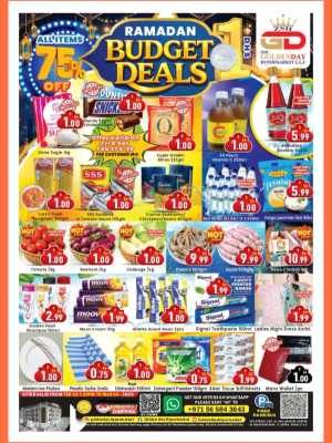 Ramadan Budget Deals & 1 DHS Offers In ZSH Golden Day Hypermarket Dubai