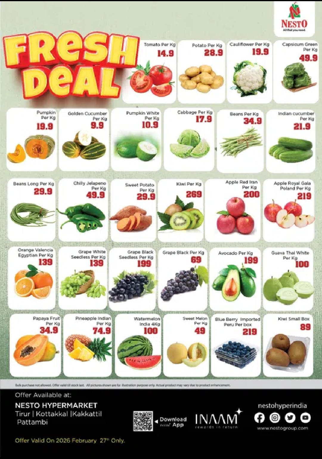 Fresh Vegetable & Fruit Offers