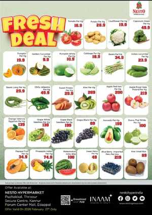Fresh Vegetable & Fruit Offers In Nesto Hypermarket Malappuram,Kannur,Thrissur
