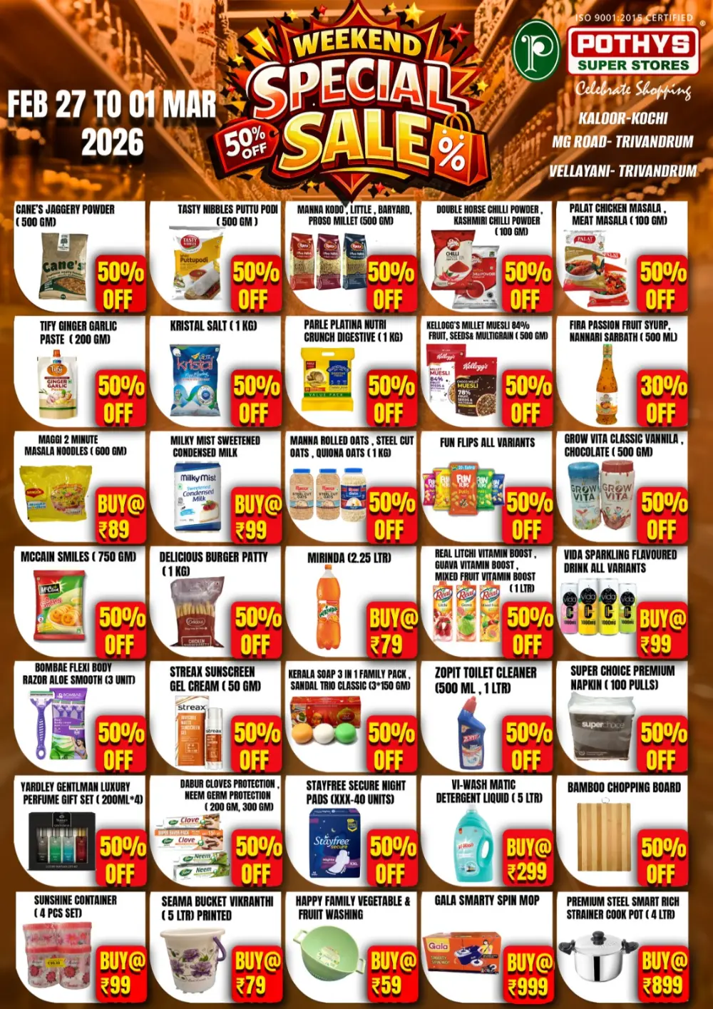 Pothys Weekend Sale Feb 27-Mar 1 | Offers in Kochi & Trivandrum