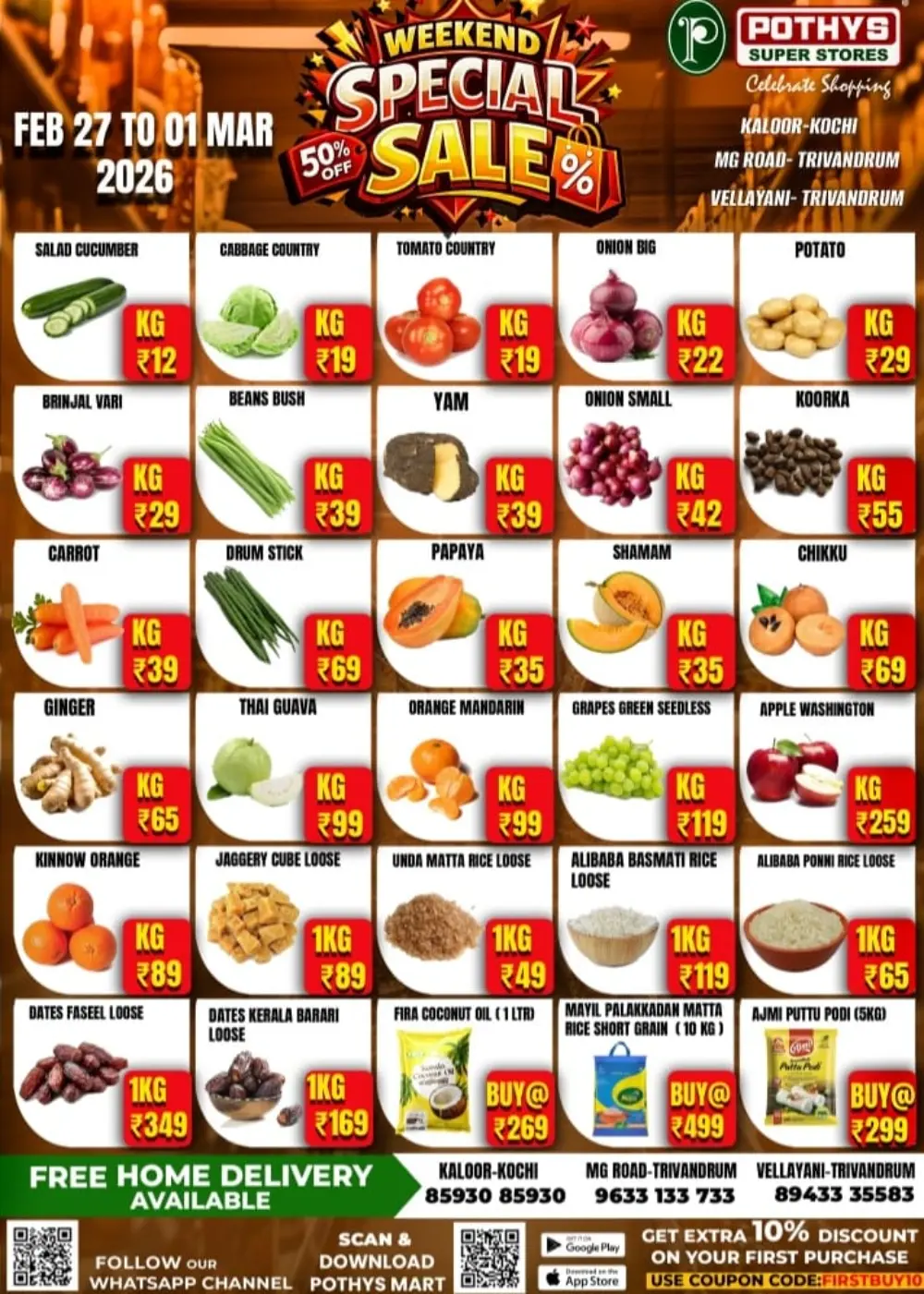 Pothys Weekend Sale Feb 27-Mar 1 | Offers in Kochi & Trivandrum