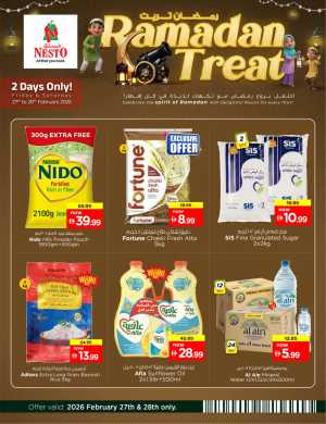Ramadan Treat Offers | Nesto Hypermarket UAE | Valid Feb 27-28 Only In Nesto Hypermarket Dubai,Abu Dhabi,Sharjah / Ajman,Al Ain,Fujairah,Ras al Khaimah,Umm al Quwain