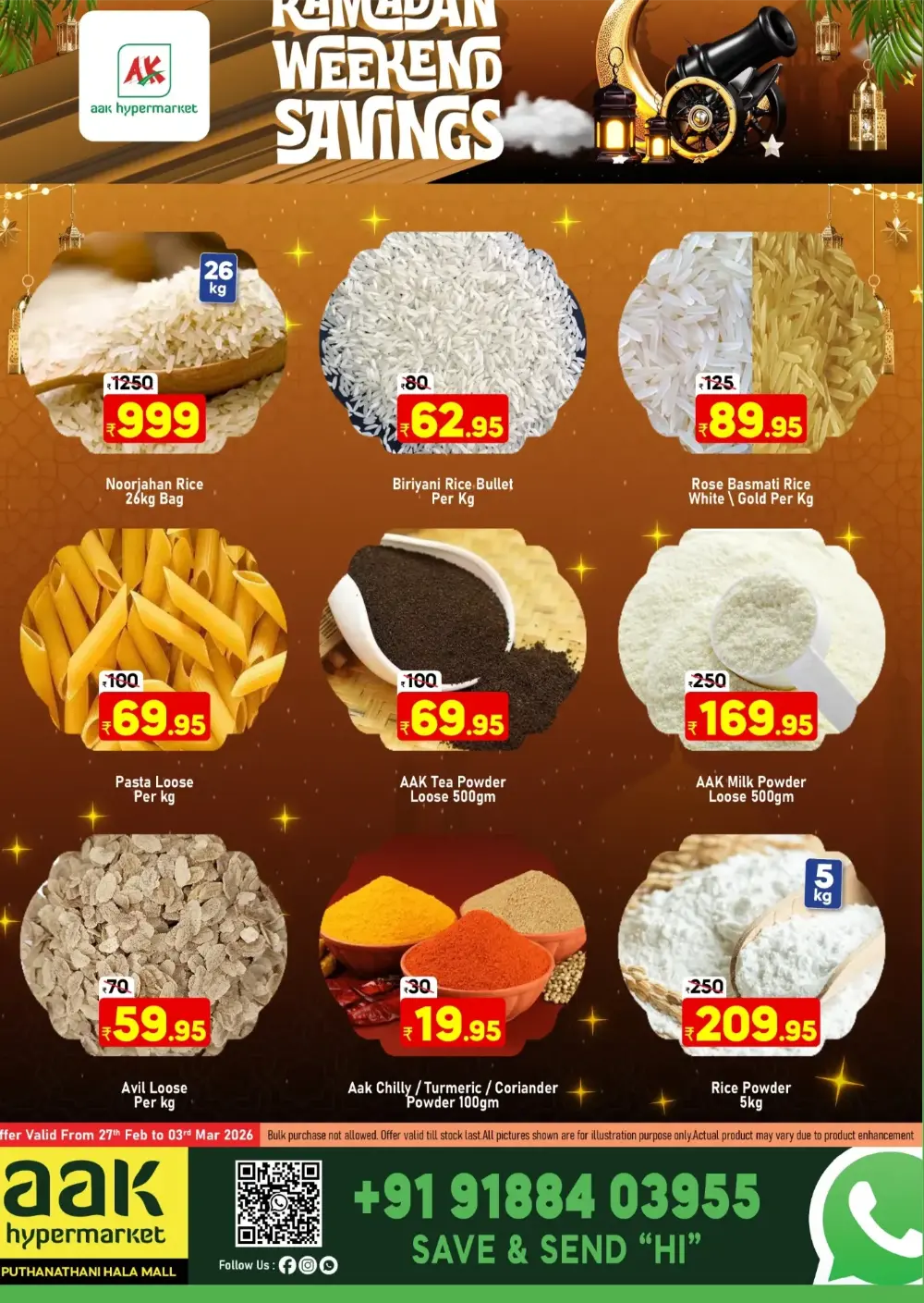 Ramadan Weekend Offers | AAK Hypermarket Puthanathani | Valid Feb 27 - Mar 3