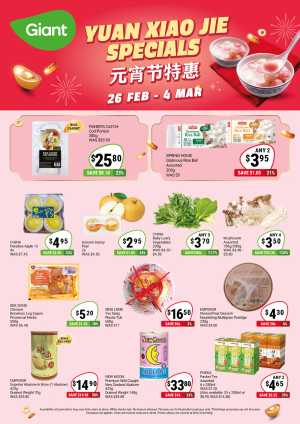 Giant Yuan Xiao Jie & Weekly Deals | 26 Feb - 4 Mar In Giant Singapore
