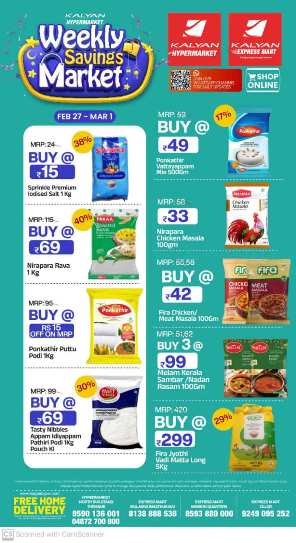 Weekly Savings Market at Kalyan Hypermarket Thrissur | Offers Valid till Mar 1