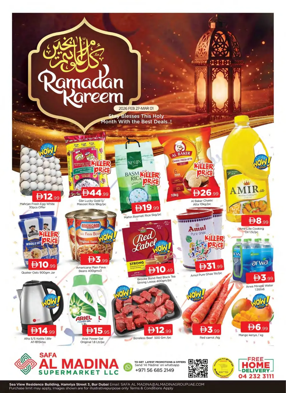 Ramadan Kareem Offers at Safa Al Madina Supermarket, Bur Dubai | Valid Feb 27 - Mar 01
