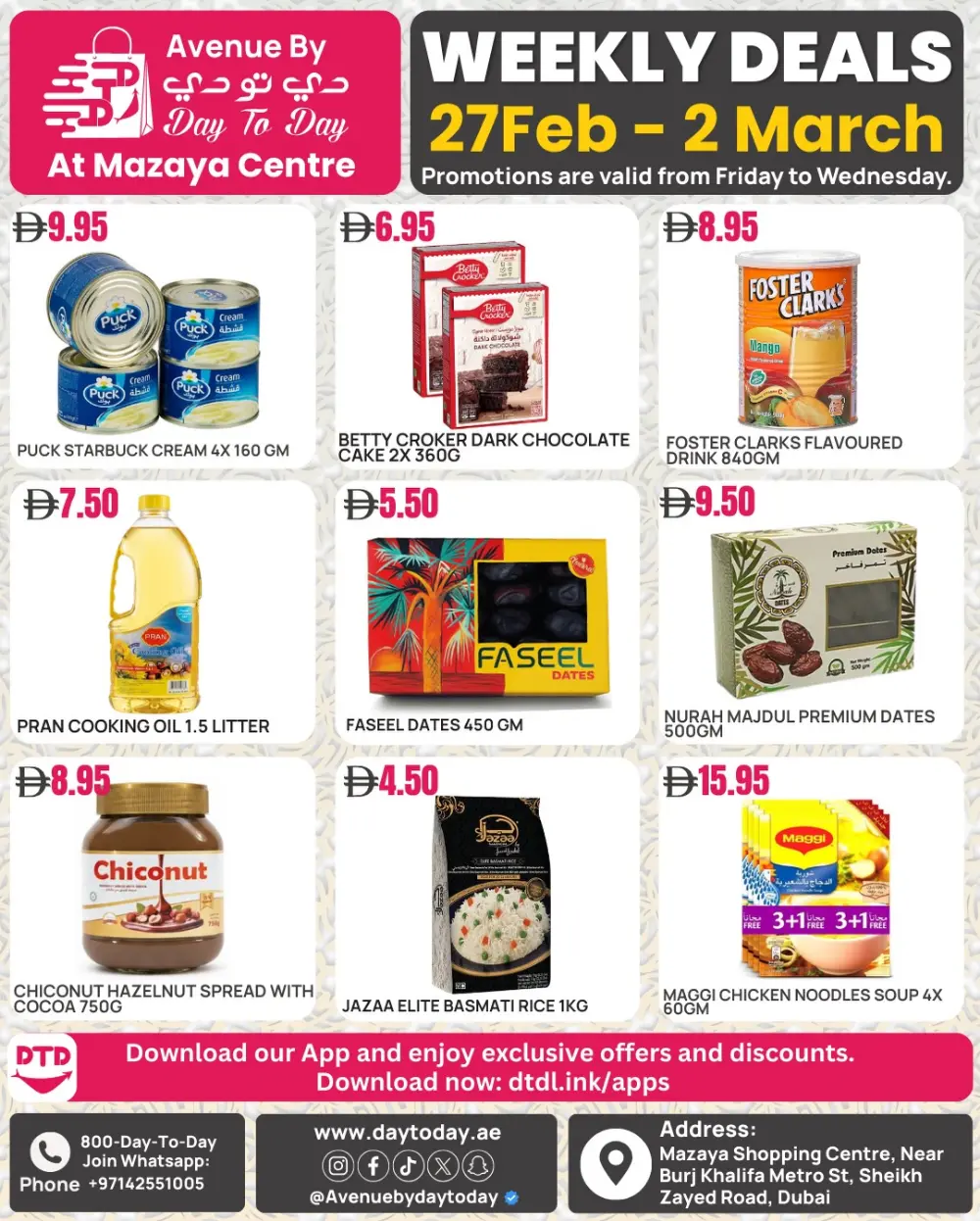 Weekly Deals at Avenue Day To Day Mazaya Centre | Valid until 2 March