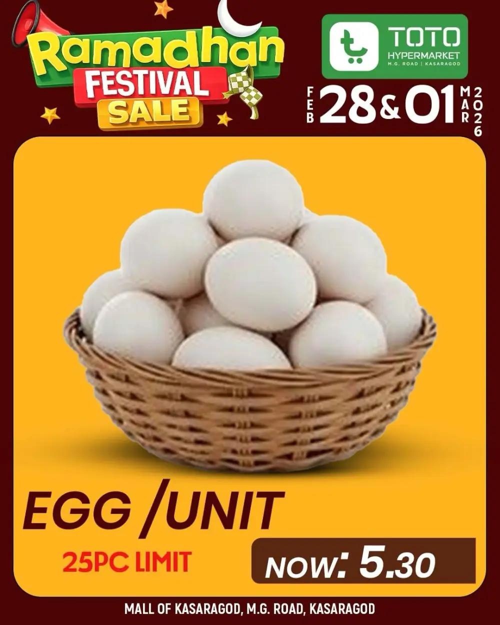 Ramadhan Festival Sale: Toto Hypermarket Kasaragod