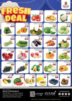 Fresh Vegetable & Fruit Offers In Nesto Hypermarket Calicut