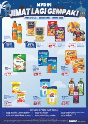 Mydin Promo: Best Prices Till 23 March 2026 In Mydin Kuala Lumpur,Labuan,Putrajaya,Johor,Kedah,Kelantan,Malacca,Negeri Sembilan,Pahang,Penang,Perak,Perlis,Sabah,Sarawak,Selangor,Terengganu