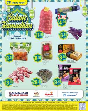 TF Value-Mart Ramadhan Sale Valid Until 1 March 2026 In TF Value Mart Kuala Lumpur,Labuan,Putrajaya,Johor,Kedah,Kelantan,Malacca,Negeri Sembilan,Pahang,Penang,Perak,Perlis,Sabah,Sarawak,Selangor,Terengganu