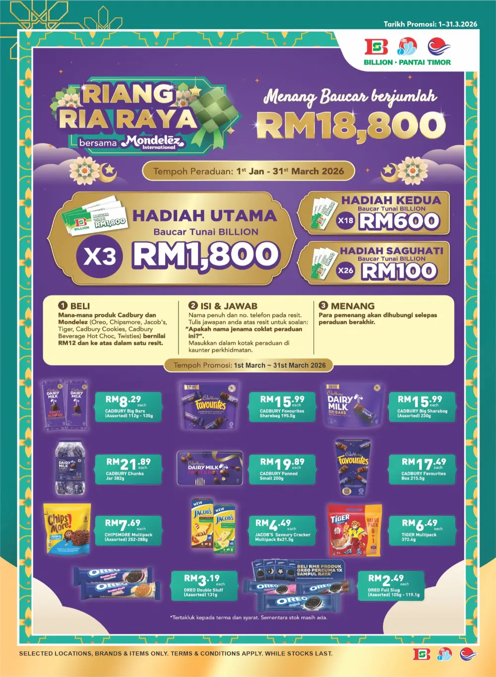 Billion Pantai Timor Hari Raya Sale Valid until 20 March 2026