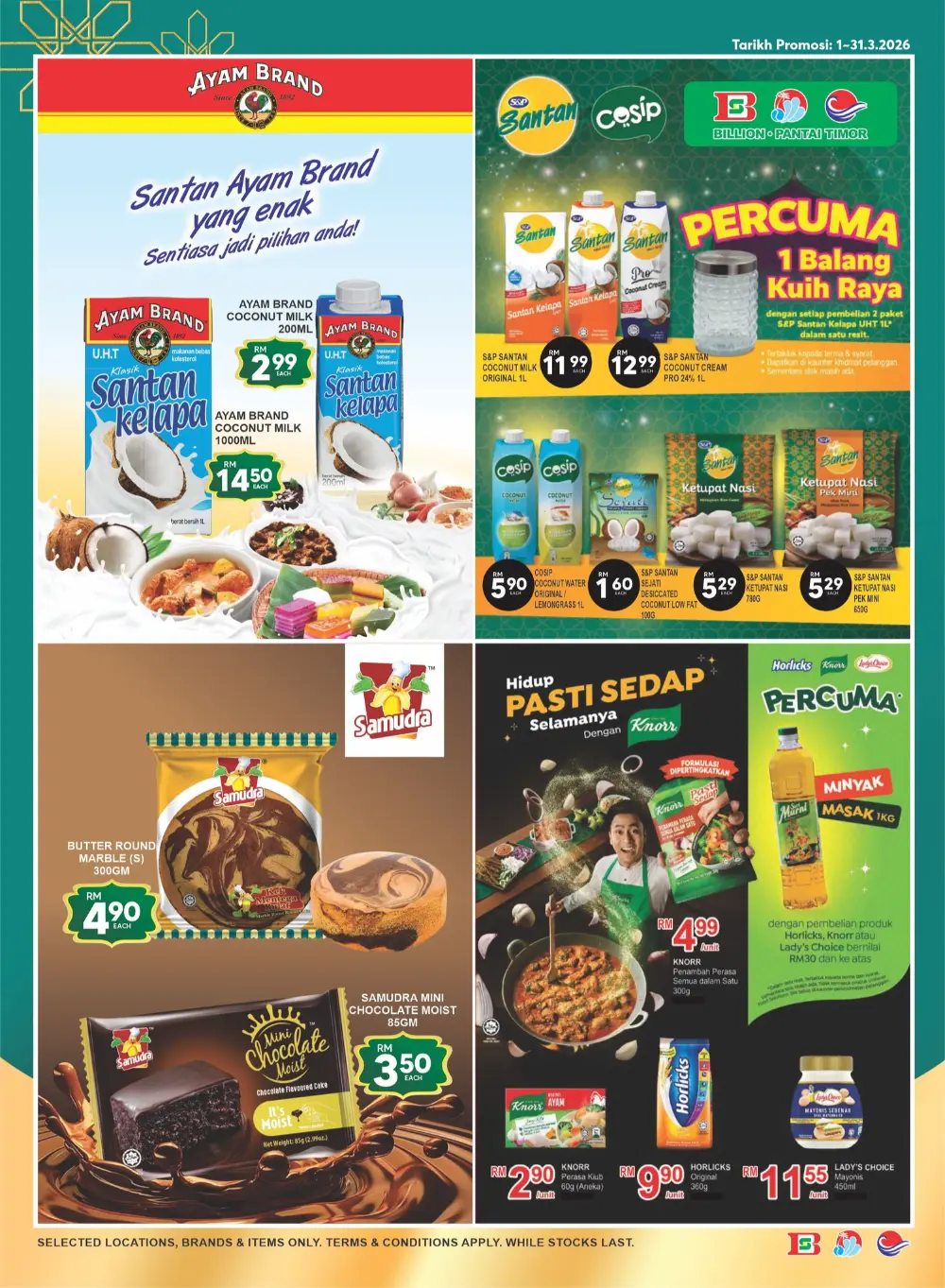 Billion Pantai Timor Hari Raya Sale Valid until 20 March 2026