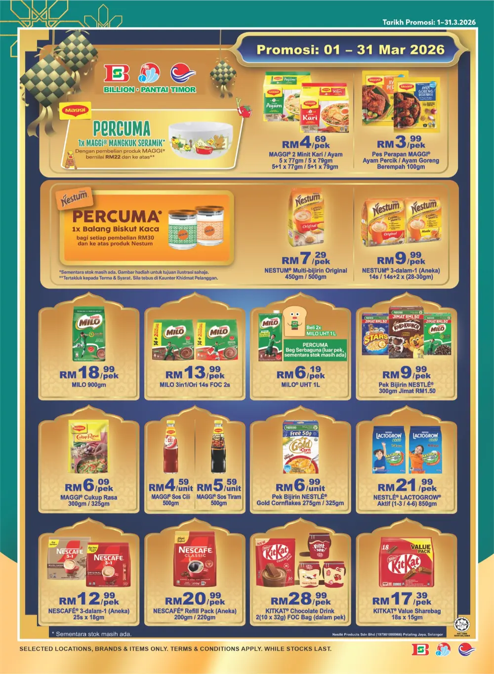 Billion Pantai Timor Hari Raya Sale Valid until 20 March 2026