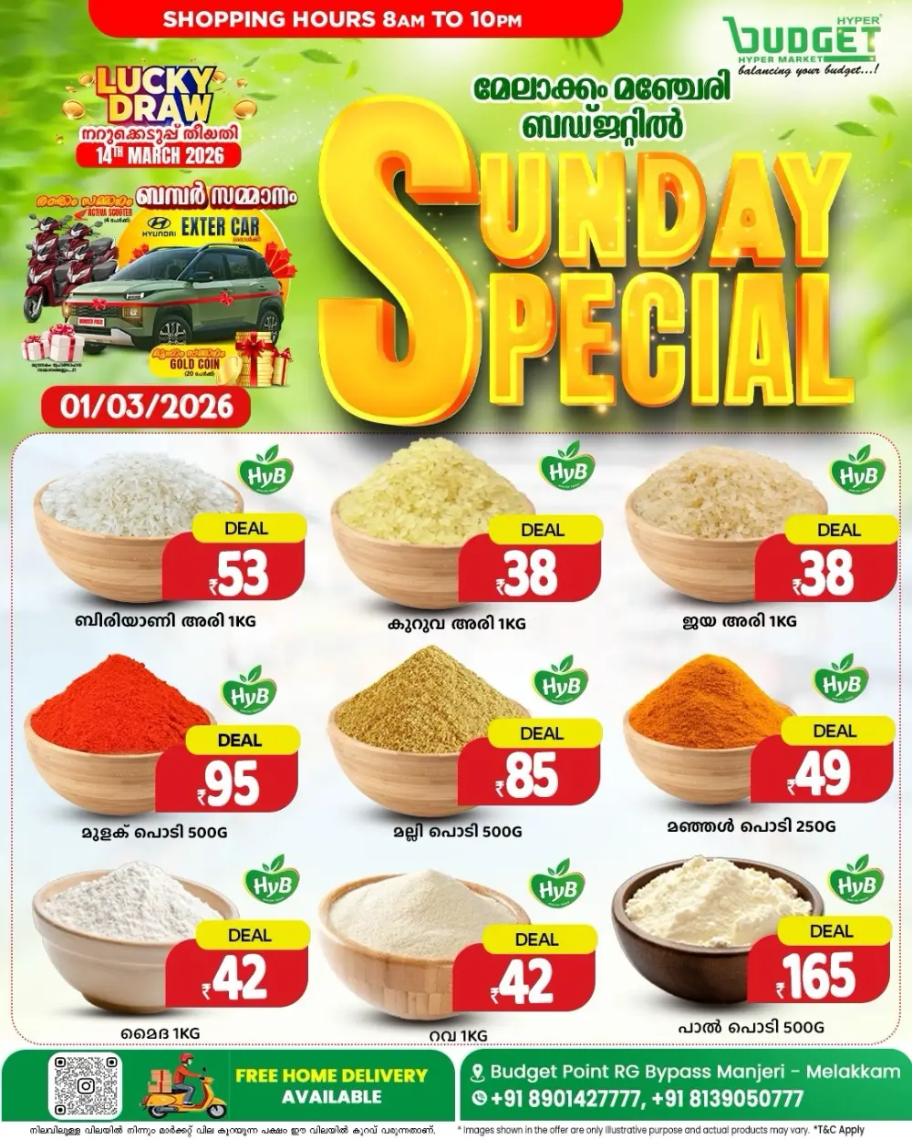 Budget Hypermarket Manjeri Offers | Valid 1 March 2026