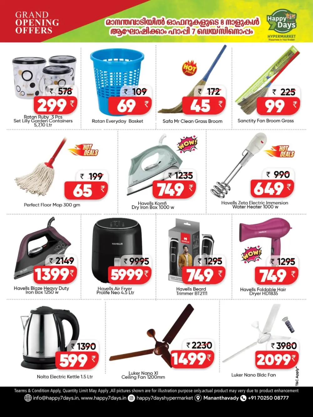 Grand Opening Offers - Happy Days Mananthavady - March 8